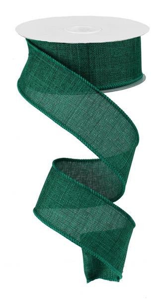 1.5" Emerald Green Royal Faux Burlap Ribbon - 10Yds - RG127806 - The Wreath Shop