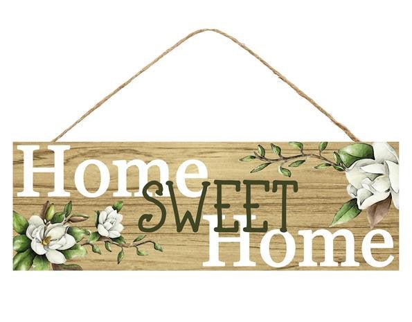 15" Home Sweet Home Sign with Magnolias - AP8064 - The Wreath Shop