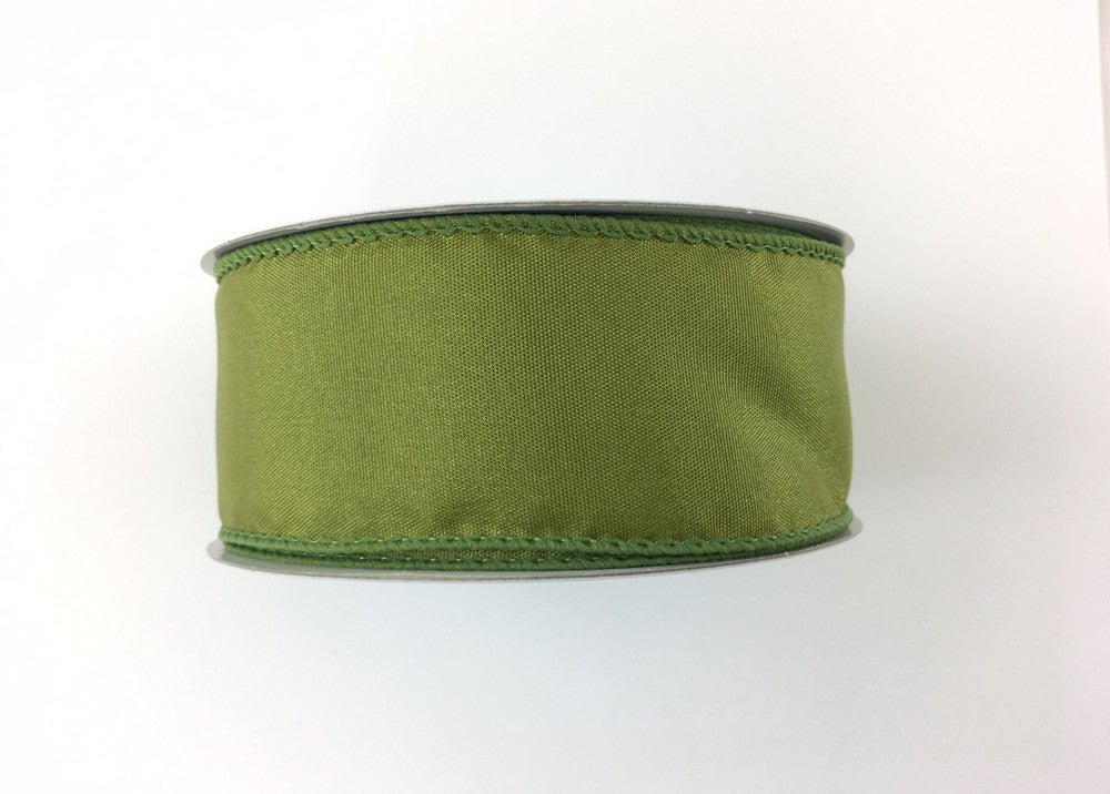 1.5" Moss Green Budget Satin Ribbon Wired - 10yds - 950209-08 - The Wreath Shop