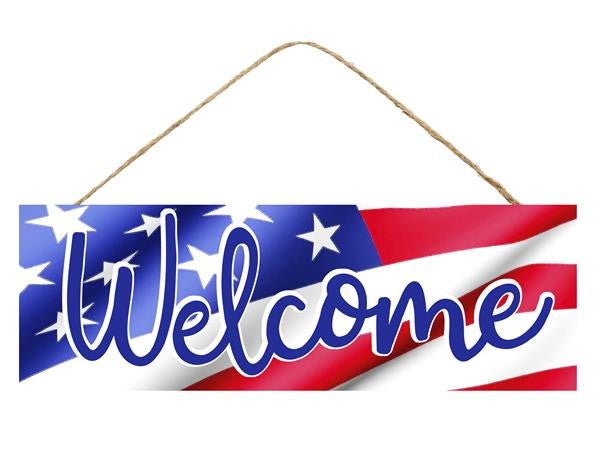 15" Patriotic Flag Welcome Sign - AP8036 - The Wreath Shop