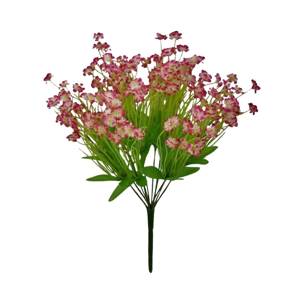 15" Pink/Green Mini Flower Bush - 32022-GNPK - The Wreath Shop