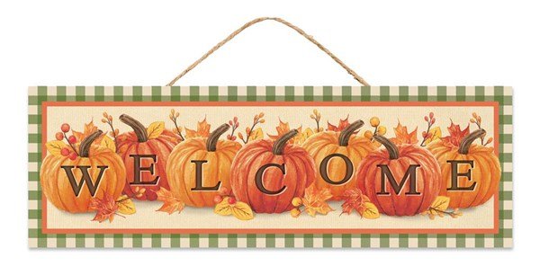 15" Pumpkin Welcome Sign - AP7231 - The Wreath Shop
