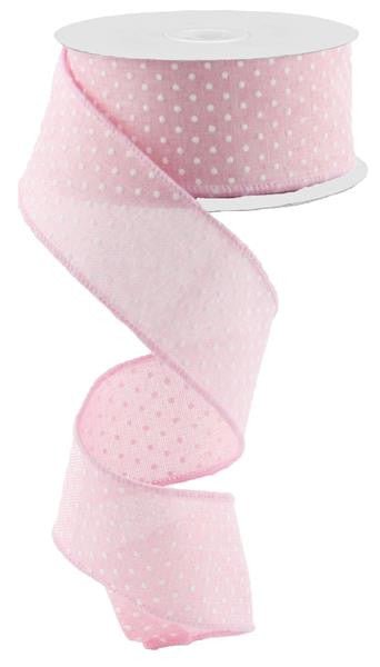 1.5" Raised Swiss Dot Ribbon: Lt Pink - 10yds - RG0165115 - The Wreath Shop