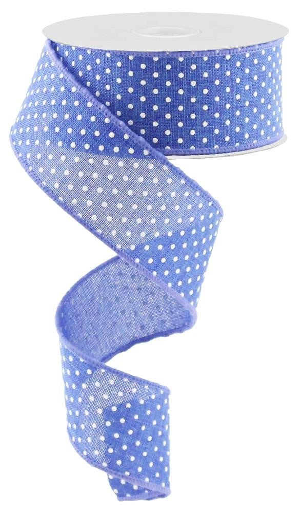 1.5" Raised Swiss Dot Ribbon: Royal Blue/Wht - 10yds - RG0165125 - The Wreath Shop