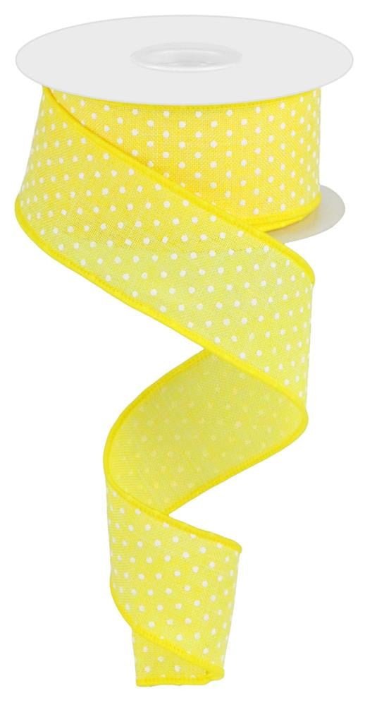 1.5" Raised Swiss Dot Ribbon: Yellow - 10yds - RG0165129 - The Wreath Shop