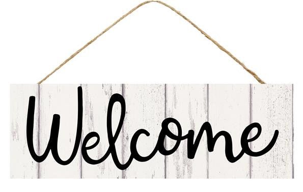 15" Rustic Welcome Sign: Grey/Black - AP800810 - The Wreath Shop