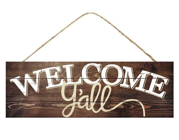 15" Rustic Welcome Y'all Sign - AP8063 - The Wreath Shop