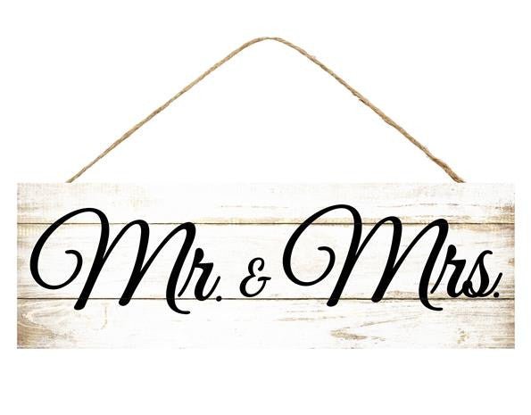 15" Rustic White Mr. & Mrs. Sign - AP8003 - The Wreath Shop