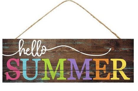 15" Summer Sign: Hello Summer - AP801704 - The Wreath Shop
