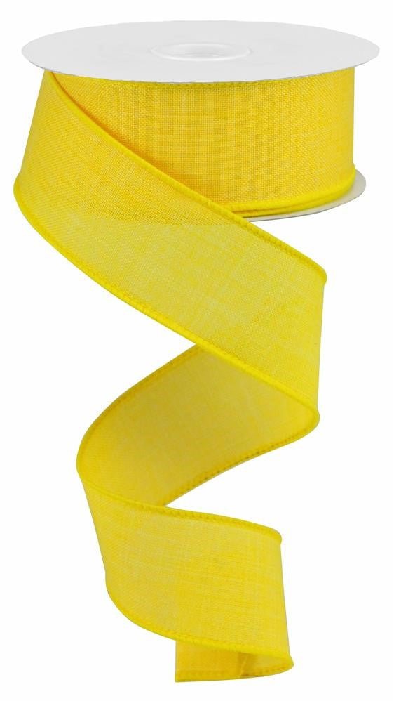1.5" Sun Yellow Faux Burlap Ribbon - 10Yds - RG12788N - The Wreath Shop