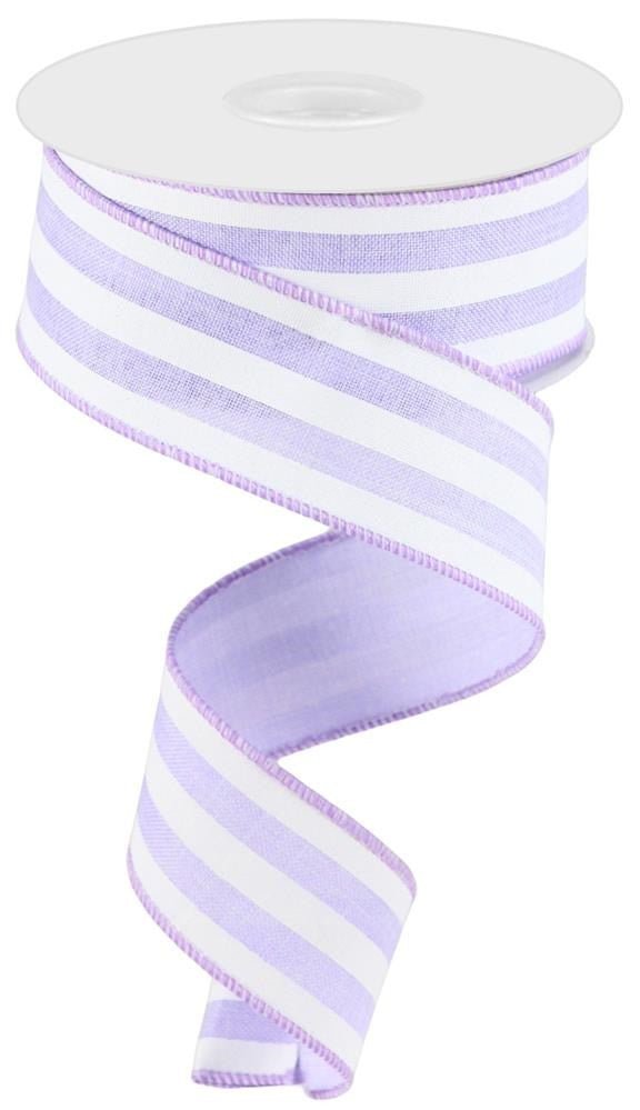 1.5" Vertical Stripe Ribbon: Lavender/White - RGC1562NR - The Wreath Shop