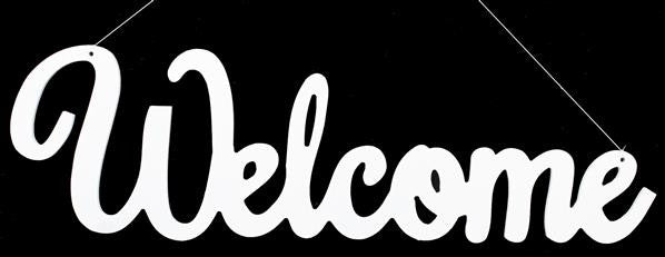 15" Welcome Sign: White - AB239127 - The Wreath Shop