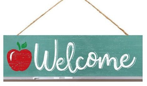 15" Welcome Sign with Apple - AP8102 - The Wreath Shop