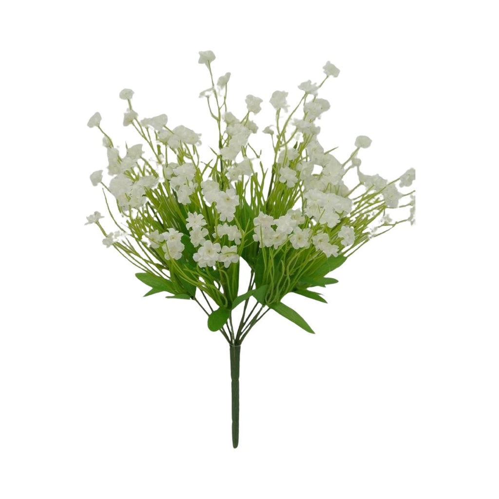 15" White Mini Flower Bush - 32022-WT - The Wreath Shop