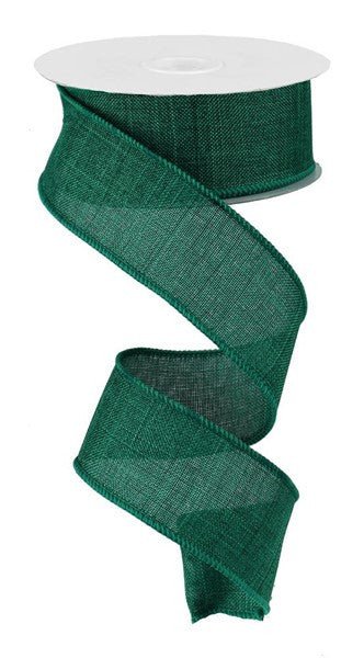 1.5" x 50yd Emerald Green Royal Faux Burlap Ribbon - RG527806 - The Wreath Shop