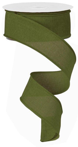 1.5" x 50yd Moss Green Royal Faux Burlap Ribbon - RG527852 - The Wreath Shop