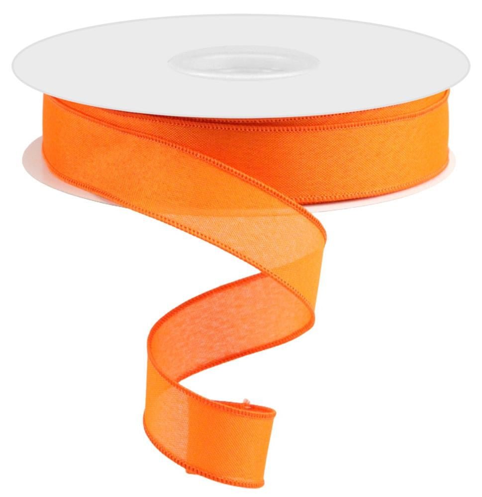 1.5" x 50yd Value Faux Burlap Ribbon: Orange - RC500020 - The Wreath Shop