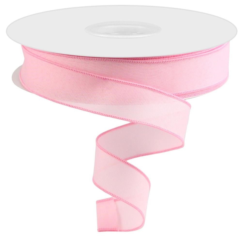 1.5" x 50yd Value Faux Burlap Ribbon: Pink - RC500022 - The Wreath Shop