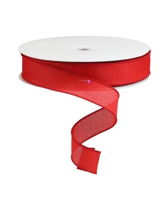 1.5" x 50yd Value Faux Burlap Ribbon: Red - RC500024 - The Wreath Shop