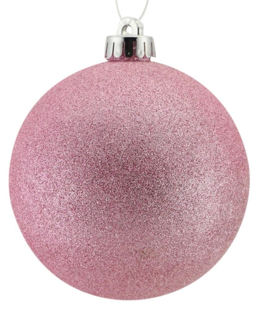 150mm Glitter Ball Ornament: Icy Pink - XY2035WF - The Wreath Shop