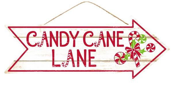 16" Candy Cane Lane Arrow Sign - AP8244 - The Wreath Shop