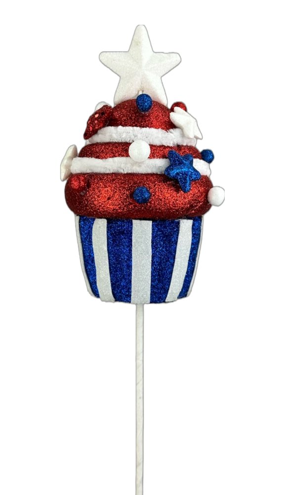 16" Large Patriotic Cupcake Pick - 74223RWB - The Wreath Shop