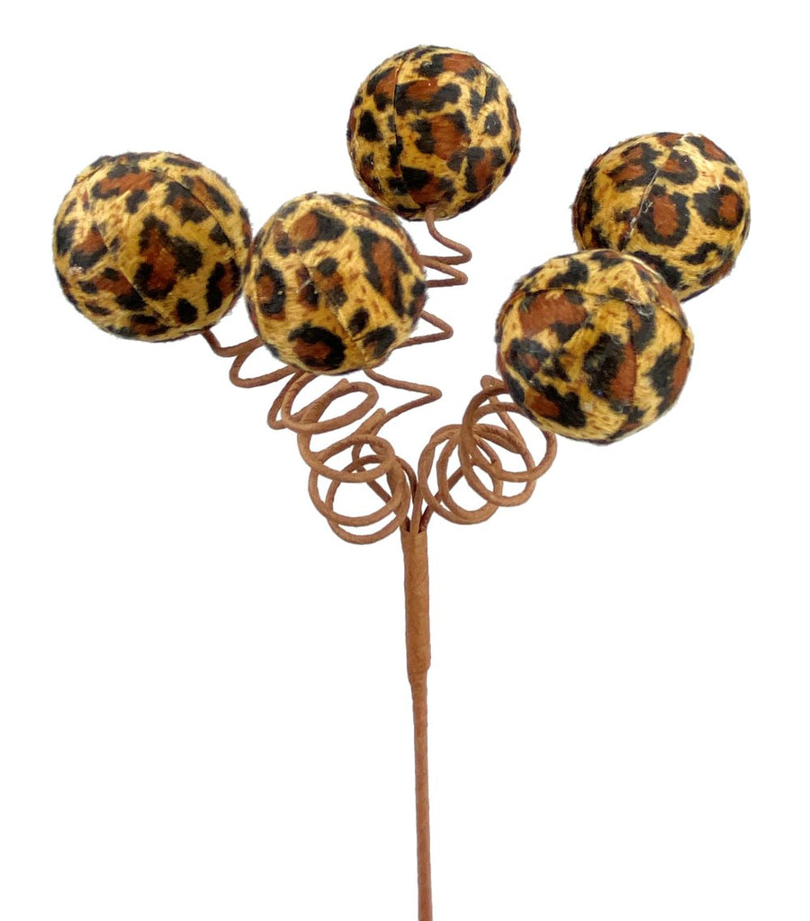 16" Leopard Fabric Ball Pick - 62967CHEETA - The Wreath Shop