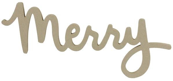 16" Unfinished Merry Sign - XA0281 - The Wreath Shop