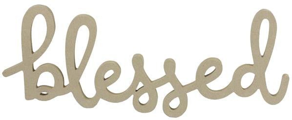 17" Blessed Sign, MDF Unfinished - AB2458 - The Wreath Shop