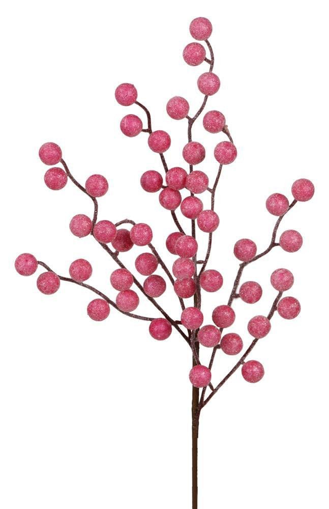 17" Frosted Berry Spray: Dk Pink - XS1102CH - The Wreath Shop