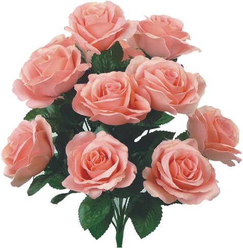 17" Lillian Rose Bush: Rose Pink (12) - 30388ROSE - The Wreath Shop