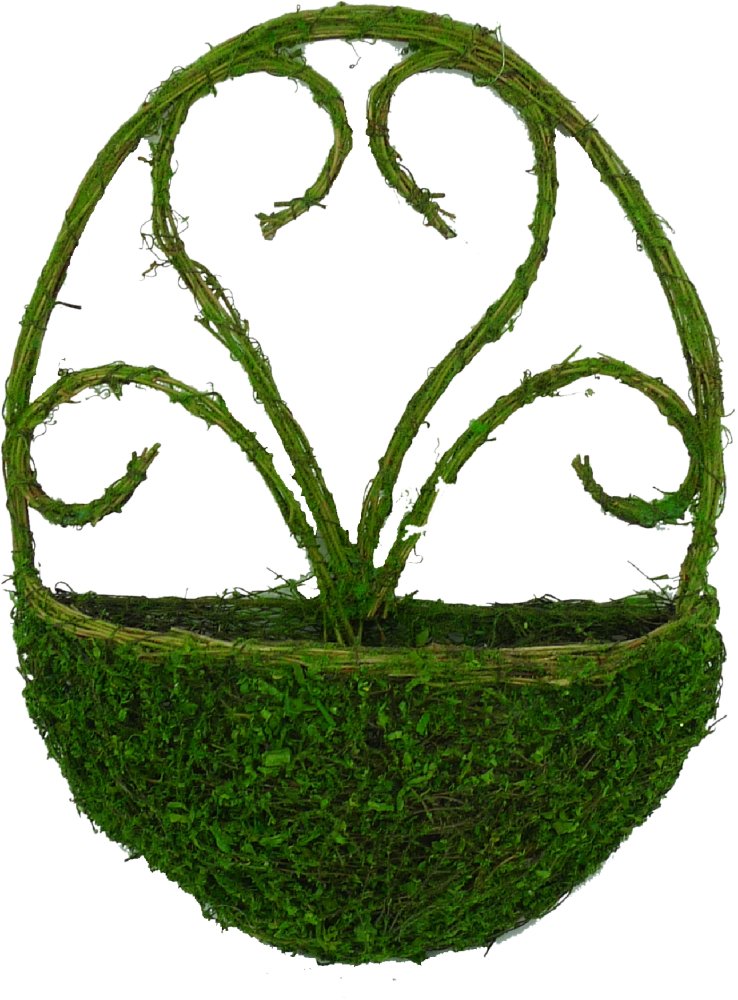 17" Moss Pocket Basket - 62061GN - The Wreath Shop
