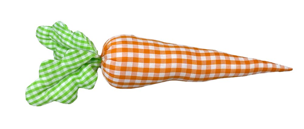 17" Plush Gingham Carrot - 63274OR - The Wreath Shop