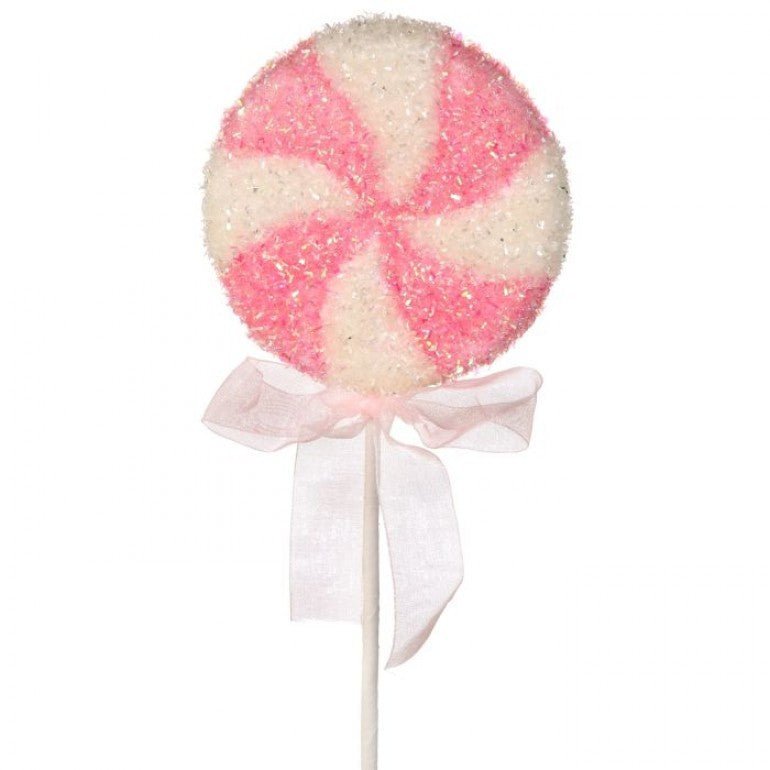 17" Sparkle Candy Lollipop: Pink/White - MTX67538 - The Wreath Shop