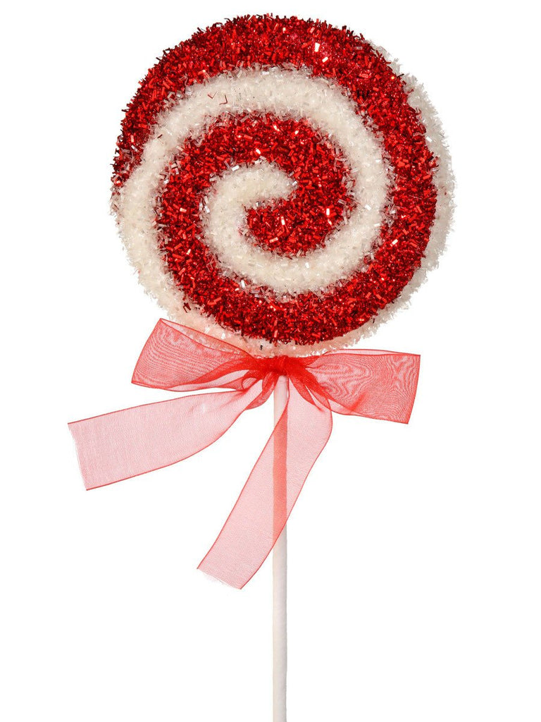 17" Sparkle Candy Lollipop: Red/White - MTX67536 RDWH - The Wreath Shop