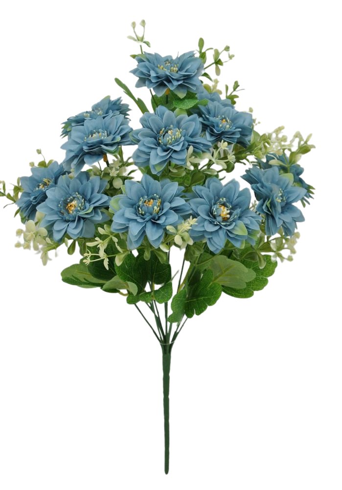 18" Blue Dahlia Bush (12) - 84201-BL - The Wreath Shop