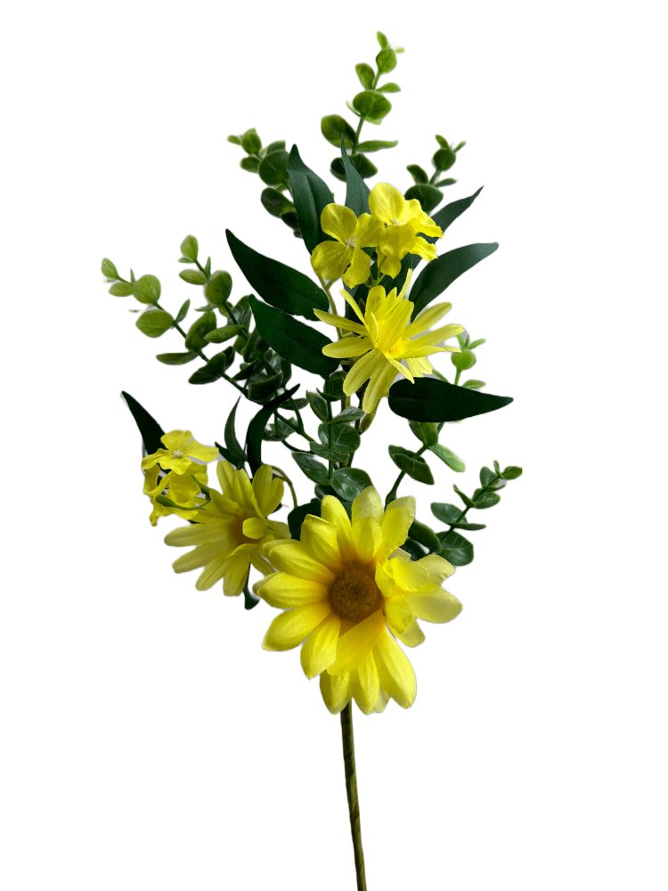 18" Gerber Daisy Pick: Yellow - 63541SP18 - The Wreath Shop