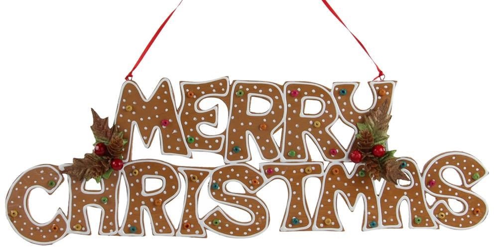 19" Gingerbread Merry Christmas Hanger - XC1115 - The Wreath Shop