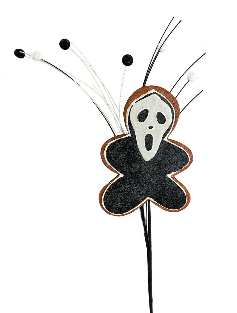 19" Masked Ghost Cookie Pick - 56910BKWT - The Wreath Shop