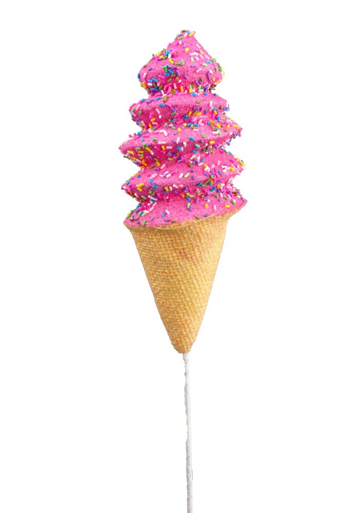19" Sprinkle Ice Cream Cone Pick: Pink - 62872BT - The Wreath Shop