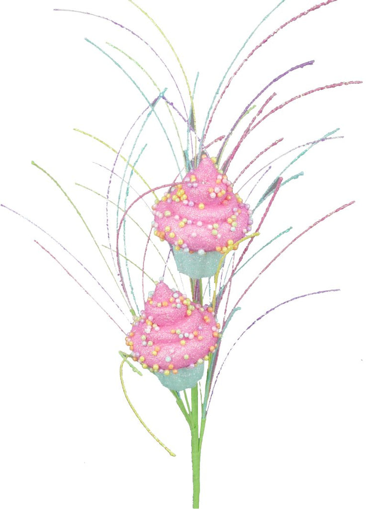 20" Cupcake Spray: Pink/Blue - 62293PK - The Wreath Shop