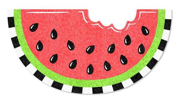 20" Foam Glitter Watermelon with B/W edge - MS1716 - The Wreath Shop