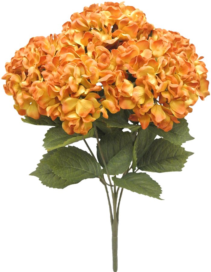 20" Hydrangea Bush: Gold (5) - 58081-Gold - The Wreath Shop