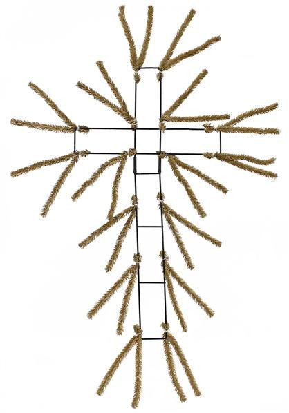 20" Pencil Work Cross Form Burlap - XX7701W4 - The Wreath Shop