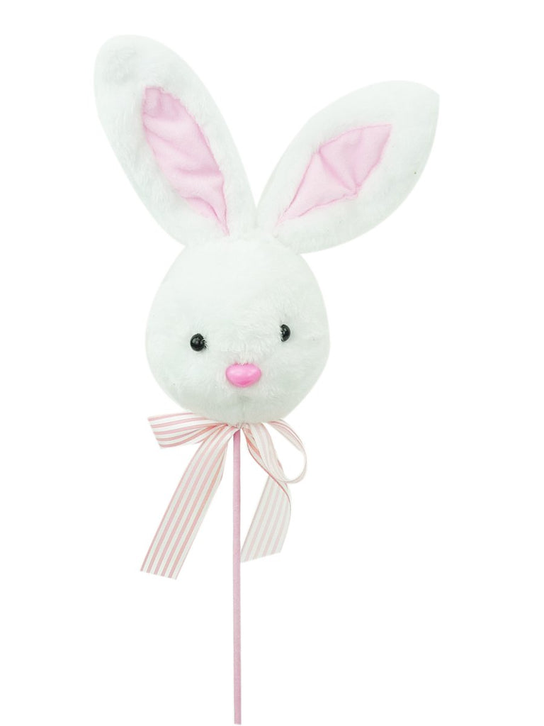 20" Plush Bunny Head Pick - 62709PK - The Wreath Shop