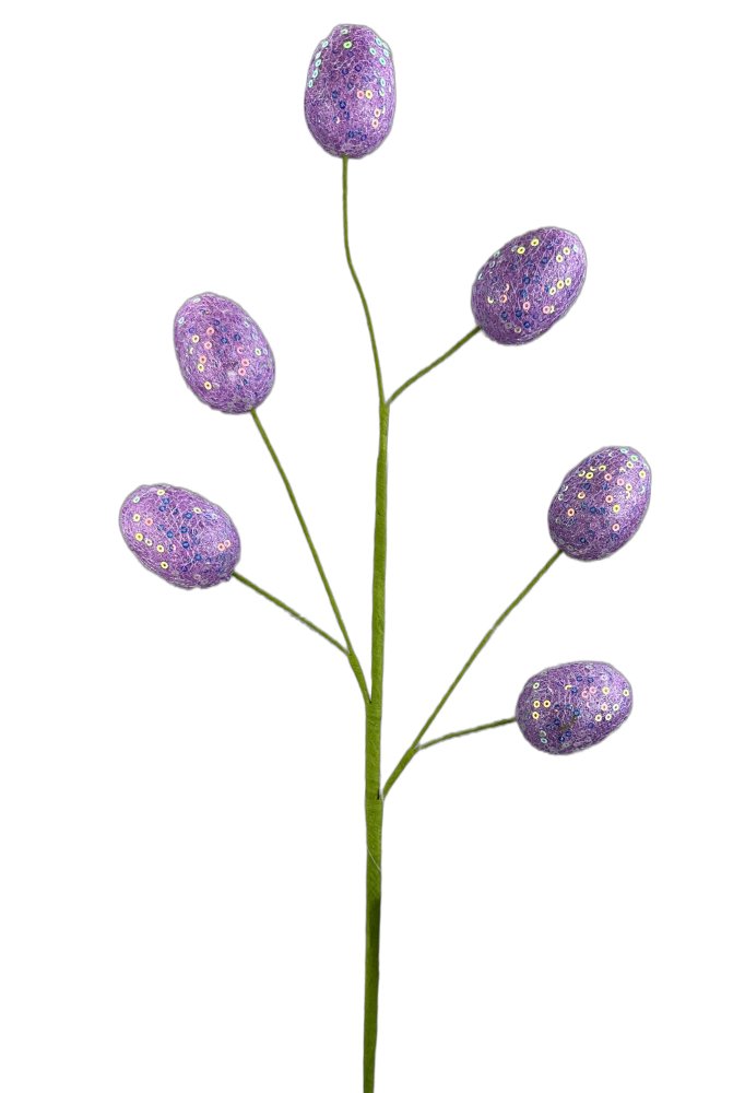 22" Glitter Easter Egg Spray: Purple - 63495PU - The Wreath Shop