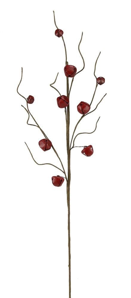 22" Jingle Bell Curly Twig Spray: Red - XC429150 - The Wreath Shop