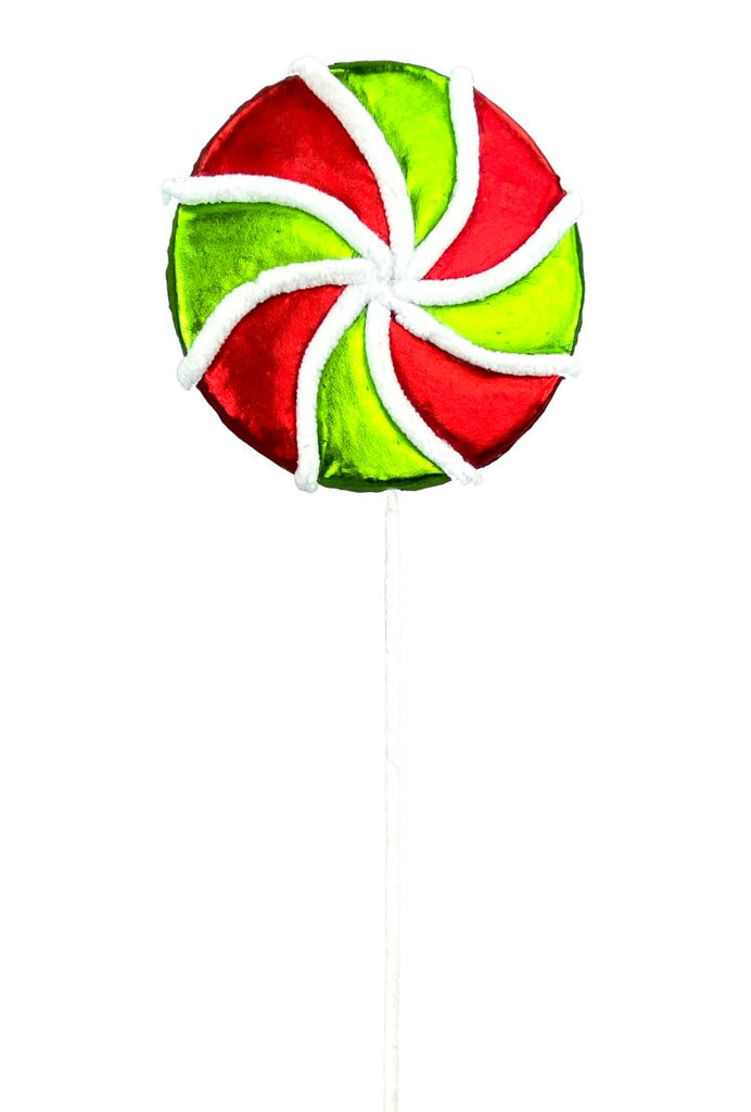 22" Metallic Lollipop: Red/Wht/Grn - 85324RWG - The Wreath Shop