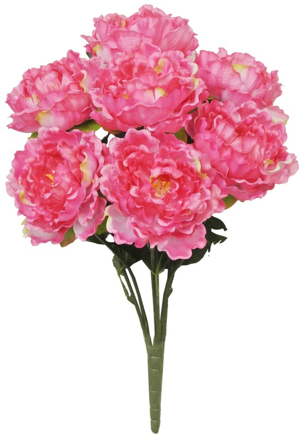 22" Peony Bush: Dark Pink (7) - 54849-hot pink - The Wreath Shop