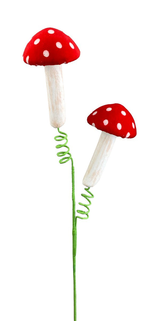 22" Red Dot Mushroom Pick - 63249RD - The Wreath Shop